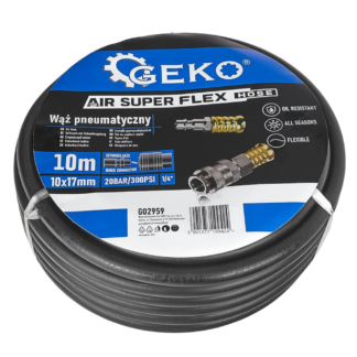 Гумен маркуч за въздух с универсални бързи връзки GEKO G02959, 10 x 17 мм, 20 бара, 10 метра